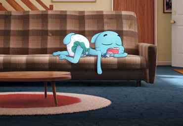anthro blue_body blue_fur bodily_fluids carpet clothed clothed_anthro clothed_male clothing cute_fangs diaper door door_handle doorknob drooling eyes_closed fangs fur furniture lying male male_anthro on_sofa open_mouth pacifier rug saliva sleeping sofa solo stairs table teeth wearing_diaper young young_anthro young_male someboondoggle cartoon_network the_amazing_world_of_gumball gumball_watterson domestic_cat felid feline felis mammal 2016 hi_res