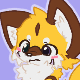 ambiguous_gender anthro brown_body heterochromia solo white_body yellow_body nickypawss nicky_(nickypawss) canid canine fox mammal icon