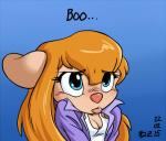 anthro blonde_hair blue_eyes blush breasts clothed clothing female hair long_hair pouting solo text sankam chip_'n_dale_rescue_rangers disney gadget_hackwrench mammal mouse murid murine rodent 2015 english_text