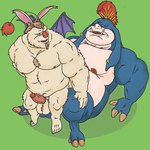 anthro balls blue_body duo erection genitals green_background humanoid_genitalia humanoid_hands humanoid_penis male male/male overweight overweight_male penis sex simple_background wings chrm final_fantasy final_fantasy_tactics square_enix berserker_(final_fantasy) mammal moogle seeq 1:1 2022 hi_res