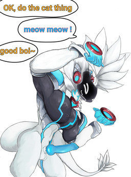 animal_genitalia animal_penis anthro armless armor canine_genitalia canine_penis cute_pose cybernetics genitals machine male neon_lights penis solo submissive submissive_male white_body namzero7523 jokaze_joro_(character) canid canine canis cyborg domestic_dog human mammal nordic_sled_dog protogen samoyed spitz hi_res