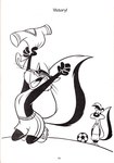 anthro celebration clothed clothing domestic_cat duo featureless_chest felid feline felis female half_naked looney_tunes male male/female mammal mephitid official_art penelope_pussycat pepe_le_pew skunk soccer sport tail topless undressing unknown_artist warner_brothers