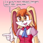 anthro blush clothed clothing comic_panel female finger_gun fully_clothed gesture gradient_background hand_gesture mature_anthro mature_female open_mouth pointing pointing_at_another simple_background solo speech_bubble text dsp2003 i'm_gonna_have_sexual_thoughts_about_that sega sonic_the_hedgehog_(series) vanilla_the_rabbit lagomorph leporid mammal rabbit 1:1 2020 english_text hi_res meme signature