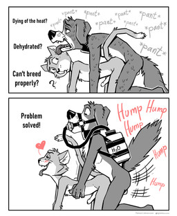 all_fours anal anal_penetration anthro backsack balls bodily_fluids breath collar collar_only container doggystyle dripping duo erection exhausted foreskin from_behind_position from_front_position fur genitals half-closed_eyes heat_(temperature) humor looking_pleasured male male/male male_penetrated male_penetrating male_penetrating_male narrowed_eyes nude object_in_mouth open_mouth panting partially_retracted_foreskin penetration penile penile_penetration penis saliva saliva_drip sex simple_background smile sweat sweatdrop sweaty_body tail teeth text tongue tongue_out water_tank nikraccoom koira_(nik159) tonka_(nik159) canid canine canis domestic_cat domestic_dog felid feline felis mammal absurd_res comic digital_media_(artwork) english_text hi_res monochrome one_page_comic