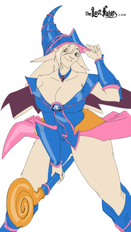 anthro boots breasts cleavage clothed clothing cosplay female floppy_ears footwear fur hat headgear headwear jewelry lop_ears magical_girl_outfit necklace shoes skimpy solo staff thick_thighs white_body white_fur wizard_hat yellow_eyes thewyvernsweaver last_fables yu-gi-oh! dark_magician_girl eni_siverets_(last_fables) duel_monster hare lagomorph leporid mammal hi_res