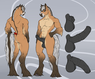abs abstract_background animal_genitalia animal_penis anthro athletic athletic_anthro athletic_male balls big_balls biped blue_eyes brown_body brown_fur disembodied_penis equine_genitalia equine_penis flaccid flared_penis front_view fully_sheathed fur genitals half-erect hooves looking_at_viewer male mane medial_ring nude_anthro nude_male pecs penis rear_view sheath solo tail tan_body tan_fur spottedp_anda0046 seth_(sevsc) equid equine horse mammal 2024 colored hi_res model_sheet shaded