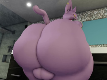 anthro ball bathroom big_butt butt butt_focus ear_piercing ear_ring fur happy huge_butt hyper hyper_butt male piercing purple_body purple_fur ring_piercing solo yellow_eyes muitetium dragon_ball dragon_ball_super champa domestic_cat felid feline felis mammal 3d_(artwork) 3d_animation 4:3 animated digital_media_(artwork) high_framerate no_sound short_playtime video