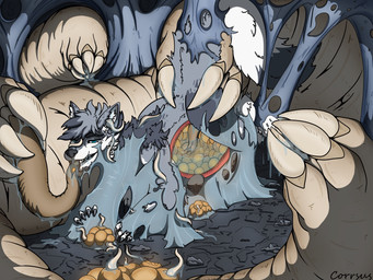 anal anal_penetration anthro belly big_belly bodily_fluids detailed_background egg egg_insertion feral fur hair inflation male mind_break mind_control open_mouth oviposition ovipositor parasite penetration pregnant pregnant_anthro pregnant_male restrained saliva seedbed sex size_difference solo tail teeth tongue tongue_out corrsus rubin_owl worm 4:3 hi_res