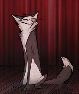 ambiguous_gender brown_body brown_fur eyes_closed feral fur solo stage skia canid canine fox mammal 2014 low_res