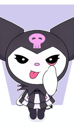 anthro clothing dress eyelid_pull eyelid_pull_taunt female gesture making_faces small_tongue solo spade_tail tail taunting teasing tongue tongue_out dakuromii onegai_my_melody sanrio kuromi demon lagomorph leporid mammal rabbit absurd_res hi_res