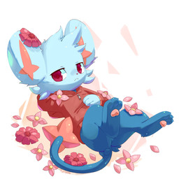 3_toes ambiguous_gender anthro anthrofied big_ears blue_body blue_fur bottomless clothed clothing daww feet fluffy fur half-closed_eyes hoodie looking_at_viewer narrowed_eyes pawpads petals pink_nose pink_pawpads pokemorph red_eyes relaxing solo spread_legs spreading tail thin_tail toes topwear young plattyneko nintendo pokemon fan_character neve_(plattyneko) generation_4_pokemon pokemon_(species) shinx 1:1 2019 absurd_res hi_res
