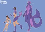 after_transformation anthro beach breasts brown_hair butt claws clothed clothing female hair happy human_to_anthro legwear looking_pleasured male mid_transformation multicolored_body purple_body scales sharp_teeth simple_background size_difference size_transformation smile smiling_at_viewer solo species_transformation standing surprised_expression swimming swimming_trunks swimwear tail teasing teeth tight_clothing tights tongue tongue_out torn_clothing transformation transformation_sequence two-piece_swimsuit undressing kiri-anko mythology animal_humanoid dragon dragon_humanoid human humanoid mammal monster mythological_creature mythological_scalie scalie hi_res sequence