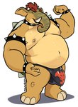 2023 anthro armband belly biceps big_belly big_penis bowser bracelet bulge clothed clothing collar detailed_bulge elephant elephant_bowser elephantid flexing flexing_bicep genital_outline genitals hair haps hi_res hybrid jewelry koopa male mammal manly mario_bros moobs musclegut muscular navel nintendo nipples overweight overweight_anthro overweight_male pecs penis penis_outline proboscidean red_hair scalie simple_background solo speedo speedo_only spiked_armband spiked_bracelet spiked_collar spikes standing super_mario_bros_wonder swimwear topless topless_male triceps trunk white_background yellow_eyes