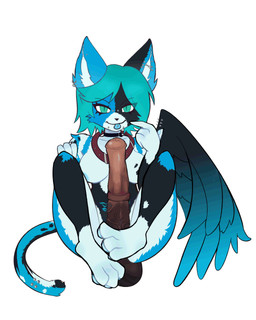 animal_genitalia animal_penis anthro belly_tattoo big_breasts blue_body breasts collar duo equine_genitalia equine_penis feet fellatio female foot_fetish foot_play footjob genitals oral pawpads penile penis piercing sex solo tattoo wings p333k domestic_cat equid equine felid feline felis horse mammal 4:5 animated animated_gif hi_res high_framerate short_playtime