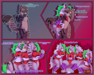 anthro border dominant dominant_female duo female female/female fission fusion group identity_death male male/female mind_control purple_border robotic_arm robotic_leg solo splitting spread_legs spreading text transformation transformation_sequence transformation_through_magic trio twinning crumbleumble five_nights_at_freddy's five_nights_at_freddy's:_security_breach scottgames steel_wool_studios roxanne_wolf canid canine canis mammal wolf comic english_text hi_res