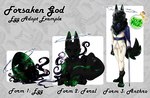 anthro black_body black_fur cane classy claws clothing egg feral fur green_body green_fur hair halo long_hair male paws solo suit tendrils tentacles text wavy_hair young young_feral young_male sourmagic canid canine canis eldritch_being hybrid mammal unknown_species wolf english_text hi_res