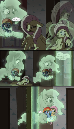 age_regression age_transformation aged_down bodily_fluids dialogue fear_peeing fear_wetting female feral forced forced_transformation genital_fluids group mirror portal tears transformation trio urine wings young skitterpone friendship_is_magic hasbro my_little_pony mythology fluttershy_(mlp) rainbow_dash_(mlp) equid equine ghost mammal mythological_creature mythological_equine pegasus spirit 4:7 absurd_res comic hi_res