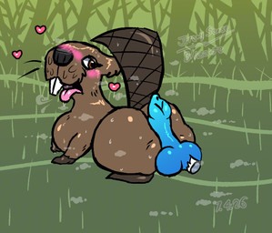 big_butt blush bodily_fluids brown_body brown_fur butt female feral fur genitals glistening glistening_body glistening_butt heart_symbol hot_dogging knot messy musk musky_butt penis sex sweat sweatdrop sweaty_butt thick_penis thick_thighs tongue tongue_out blizzate beaver mammal rodent