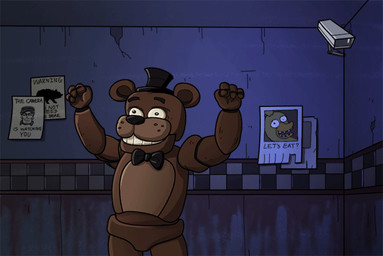 anthro brown_body brown_fur camera dancing fur humor machine male unknown_artist five_nights_at_freddy's scottgames chica_(fnaf) freddy_(fnaf) avian bear bird mammal robot 2d_animation animated motion_tweening