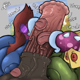 animal_genitalia animal_penis anthro balls big_balls big_penis blue_body bodily_fluids body_worship breast_play breasts detailed_penis drooling duo equine_genitalia equine_penis fellatio female female/female genital_worship genitals group hair huge_penis licking long_tongue male male/female messy multi_tongue oral penile penis penis_worship plant purple_body red_hair saliva sex slurp sound_effects thick_penis titfuck tongue tongue_out trio vein veiny_penis smooch yaginoko flora_noko_(yaginoko) elemental_creature flora_fauna 1:1 absurd_res hi_res signature
