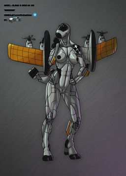 aircraft airplane anthro breasts female genitals grey_background machine nipples non-mammal_nipples nude pattern_background simple_background solo vehicle vulva drqube aeromorph living_aircraft living_machine living_vehicle signature