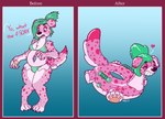 handle inflatable latex pool_ring pool_toy pooltoy_transformation transformation run_rabbit_bounce valve harmony animate_inanimate canid canine canis domestic_dog mammal hi_res