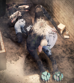 abuse anthro bodily_fluids body_writing cum cum_in_ass cum_inside drugged excessive_cum excessive_genital_fluids forced genital_fluids hyper hyper_cum male rape sex solo substance_intoxication lill_esp abiboi_(modeler) deuzear 3d_(artwork) absurd_res digital_media_(artwork) hi_res