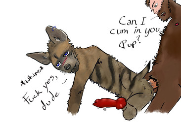 anal anal_penetration animal_genitalia animal_penis anthro balls blue_eyes blush bodily_fluids canine_genitalia canine_penis cum cum_inside dialogue_box duo explicitly_stated_consent facial_piercing from_behind_position genital_fluids genitals green_eyes hiroag knot male male/male nose_piercing nose_ring penetration penis piercing ring_piercing septum_piercing sex tail tail_motion tailwag haplorhine hyena mammal monkey primate digital_drawing_(artwork) digital_media_(artwork) story story_in_description