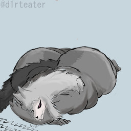 after_vore anthro big_butt blush bone bottom_heavy butt butt_expansion digestion_implied expansion fluffy fluffy_chest front_view fur grey_body grey_fur hair huge_butt hyper hyper_butt long_hair lying male male_pred nude on_front pink_eyes simple_background skull skull_head sleeping sleeping_pred solo vore weight_gain d1rteater nameless_(d1rteater) skulldog_(species) 1:1 hi_res