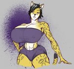 abs anthro big_breasts breasts female huge_breasts hyper hyper_breasts muscular muscular_anthro muscular_female small_waist solo thick_thighs top_heavy wide_hips quadratouring taraburst cheetah felid feline mammal hi_res