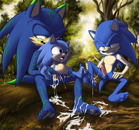 5_fingers 5_toes anal anal_orgasm anal_penetration anthro balls barefoot black_eyes blue_balls blue_eyes bodily_fluids canon_x_oc cum cum_from_ass cum_from_mouth cum_in_ass cum_in_mouth cum_inflation cum_inside cum_on_balls cum_on_feet cum_on_ground cum_on_penis cum_on_self cum_splatter cum_string cum_through cum_while_penetrated cumshot ejaculation erection excessive_cum excessive_genital_fluids feet fingers foot_fetish forest genital_fluids genitals green_eyes grin group half-closed_eyes hands-free humanoid_feet humanoid_hands inflation larger_male leg_grab lifted log male male/male male_penetrated male_penetrating male_penetrating_male markings narrowed_eyes nude open_mouth orgasm outside penetration penis penis_size_difference plant plantigrade raised_leg sex sharp_teeth sitting size_difference small_balls small_penis smaller_male smile soles teeth toes tongue tongue_out tree wood yellow_eyes young young_anthro dash-the-cheetah classic_sonic_(universe) sega sonic_the_hedgehog_(series) cagu classic_sonic fan_character sonic_the_hedgehog eulipotyphlan european_hedgehog forest_spirit hedgehog mammal absurd_res hi_res