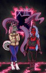 anthro bottomwear clothing duo female female/female frost fur hair nails pants restraints straitjacket zerohenry kaimera canid canine canis demon domestic_dog humanoid husky mammal nordic_sled_dog spitz succubus wolf hi_res