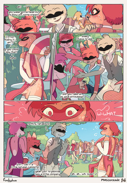 animal_genitalia animal_penis anthro balls beverage blush blush_lines breasts bulge clothed clothing crowd dialogue dress equine_genitalia equine_penis erection erection_under_clothing freckled_face freckled_hips freckled_shoulders freckles genitals grass group gynomorph intersex male outside party peek penis plant public public_erection public_exposure skimpy sunny tail tenting text tree conditional_dnp djannetur funkybun equid equine horse mammal comic english_text hi_res trans_(lore) trans_woman_(lore)