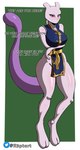 2_horns 2_toes anthro asian_clothing big_breasts blue_clothing breasts clothing feet female holowear_(pokemon) horn looking_at_viewer purple_tail solo tail text toes r3ptart nintendo pokemon pokemon_unite martial_arts_style_mewtwo generation_1_pokemon legendary_pokemon mammal mewtwo pokemon_(species) english_text hi_res