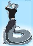 anthro apode blue_tongue breasts clothed clothing fangs featureless_breasts female gender_transformation legless mtf_transformation non-mammal_breasts open_mouth serpentine sharp_teeth side_boob snake_hood solo species_transformation teeth tongue tongue_out torn_clothing transformation royalty_(artist) x-com six_(onom) draconcopode human mammal naga reptile scalie snake viper_(x-com) hi_res