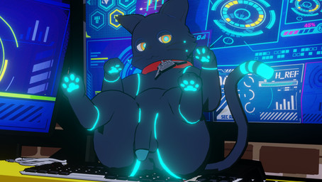 :3 balls black_body black_fur butt electronics feral fur genitals keyboard machine male monitor paws penis solo zensintemple hi-fi_rush microsoft tango_gameworks 808_(hi-fi_rush) domestic_cat felid feline felis mammal robot 2023 3d_(artwork) blender_(artwork) blender_eevee_(artwork) digital_media_(artwork) hi_res widescreen
