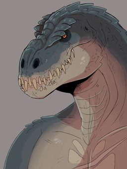 anthro blue_body blue_scales front_view grey_background grey_body male mouth_closed scales sharp_teeth simple_background solo tan_teeth teeth unsigned swampjaws king_kong_(2005) dinosaur prehistoric_species reptile saurischian scalie theropod vastatosaurus_rex 3:4 absurd_res bust_portrait hi_res portrait