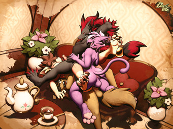 anal anal_penetration annoyed anthro anthro_on_anthro anthro_penetrated anthro_penetrating anthro_penetrating_anthro anus balls black_body black_fur brown_body brown_fur brown_hair butt double_anal double_penetration erection eyewear eyewear_only fangs fur genitals glasses glasses_only group hair humanoid_genitalia humanoid_penis male male/male male_penetrated male_penetrating male_penetrating_male nude open_mouth open_smile pawpads paws penetration penile penile_penetration penis penis_in_ass perineum pink_body pink_fur pink_pawpads red_hair sex smile tan_body tan_fur teeth wearing_glasses dustythebat nintendo pokemon dusty_mcwari bat canid canine canis domestic_cat domestic_dog felid feline felis generation_5_pokemon mammal pokemon_(species) zoroark hi_res