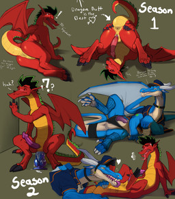 anal animal_genitalia anthro anus butt dildo duo embarrassed genital_slit genitals licking male oral penis rimming sex sex_toy spread_butt spreading text tongue narse american_dragon:_jake_long disney mythology jake_long dragon mythological_creature mythological_scalie scalie absurd_res english_text hi_res huge_filesize superabsurd_res