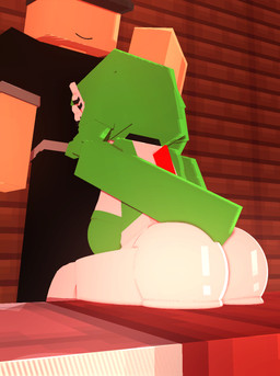 big_breasts bodily_fluids breasts butt butt_focus curvy_figure duo faceless_character faceless_male female female_focus green_body green_hair grey_background hair heart-shaped_pupils heart_eyes heart_symbol jewelry male male/female rear_view red_eyes shadow short_hair simple_background square_(anatomy) sweat sweatdrop thick_thighs white_body wide_hips coresvoid game_freak microsoft minecraft mojang nintendo pokemon xbox_game_studios anon gardevoir generation_3_pokemon humanoid mammal pokemon_(species) 2025 3d_(artwork) digital_media_(artwork) hi_res mine-imator_(artwork)