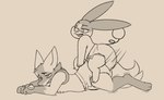 anthro black_markings clothing diaper diaper_sex doggystyle duo feral from_behind_position male male/male markings sex cheetoeater nintendo pokemon fan_character lou_(cheetoeater) generation_4_pokemon generation_5_pokemon lucario pokemon_(species) tepig