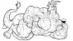 16:9 abs anthro biceps big_muscles bulge chimera clothing discord_(mlp) draconequus facial_hair friendship_is_magic furry_(artist) goatee hasbro huge_muscles hyper hyper_muscles male monochrome muscular muscular_anthro muscular_male my_little_pony pecs ripped-saurian simple_background solo thong underwear widescreen