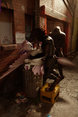 3_toes 4_ears 4_toes alley alley_sex anthro anthro_on_anthro anthro_penetrated anthro_penetrating anthro_penetrating_anthro beak belly_lick bodily_fluids bodysuit clothed clothed/nude clothed_anthro clothed_male clothing cum cum_inflated_belly cum_inflation cum_inside dewclaw digitigrade duo_focus feather_hair feathered_crest feathers feet female female_penetrated genital_fluids genitals group hand_on_belly head_crest inflation licking looking_pleasured lying male male/female male_penetrating male_penetrating_female multi_ear nude nude_anthro nude_female on_back orgasm_face outside penetration penile penile_penetration penis penis_in_vagina pink_body pink_feathers pseudo_hair sex short_tail skinsuit spurs_(anatomy) standing standing_on_box table_lotus_position tail tail_feathers text tight_clothing toes tongue tongue_out trash_can trio vaginal vaginal_penetration winged_arms wings xenophilia cugaculoproductions no-name-no-problem_(modeler) halo_(series) microsoft xbox_game_studios alien avali avian kig-yar sangheili scalie t'vaoan 2:3 absurd_res english_text hi_res