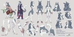 anthro balls beret clothed clothing digitigrade digitigrade_footwear footwear furgonomic_footwear furgonomics genitals hat headgear headwear male multiple_poses nude pose sitting solo text mick39 sergal 2:1 english_text hi_res model_sheet