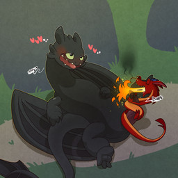black_body blush bodyjob breath_powers cloacal_penis detailed_background duo elemental_manipulation erection extreme_size_difference eyes_closed fellatio feral fire fire_breathing fire_manipulation fire_play green_eyes looking_pleasured male male/male oral penile red_body semi-anthro sex size_difference whiskers wings argon_vile disney dreamworks european_mythology how_to_train_your_dragon mulan_(1998) mythology mushu_(disney) toothless dragon eastern_dragon fury_(httyd) mythological_creature mythological_scalie night_fury scalie western_dragon 1:1 hi_res