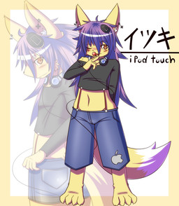 4_toes accessory anthro bangs barefoot biped black_clothing black_crop_top black_ear_piercing black_eyebrows black_piercing black_shirt black_text black_topwear blep blue_bottomwear blue_clothing blue_pants blush blush_lines blushing_at_viewer border bottomwear candy cheek_tuft claws closed_smile clothed clothed_anthro clothed_male clothing crop_top crotch_lines dessert dipstick_tail ear_piercing electronics eye_through_hair eyebrow_through_hair eyebrows facial_tuft feet finger_claws fingers food front_view fully_clothed fully_clothed_anthro fully_clothed_male hair hair_accessory hair_between_eyes headphones headphones_around_neck holding_candy holding_food holding_lollipop holding_object humanoid_hands inner_ear_fluff iris kemono lollipop long_hair looking_at_viewer male male_anthro markings midriff monotone_body monotone_bottomwear monotone_clothing monotone_hair monotone_pants monotone_shirt monotone_topwear mouth_closed navel off_shoulder one_eye_closed orange_eyes outside_border pants piercing pupils purple_hair red_tongue shirt side_view simple_background small_nose smile smiling_at_viewer solo standing tail tail_markings text toe_claws toes tongue tongue_out topwear translucent translucent_hair tuft white_background white_inner_ear_fluff white_markings white_sclera white_tail_tip white_tuft wink winking_at_viewer yellow_body yellow_border yellow_claws yellow_tail yellow_tuft hane apple_inc. handymonsters itsuki_(hane) canid canine mammal 2012 english_text full-length_portrait japanese_description japanese_text multiple_images portrait shaded
