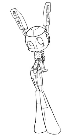 female genitals machine not_furry solo vulva unknown_artist robot black_and_white character_request hi_res monochrome sketch