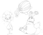 2020 ambiguous_gender anthro big_butt black_and_white bunnelby butt electric_fan elemental_creature eyes_closed female flora_fauna generation_2_pokemon generation_3_pokemon generation_6_pokemon group happy heat_(temperature) lagomorph looking_at_viewer looking_back looking_back_at_viewer mammal monochrome multiple_images nintendo open_mouth open_smile oscillating_fan overheated plant pokemon pokemon_(species) rear_view shelgon shoutingisfun sitting sketch sketch_page smile standing sunflora trio