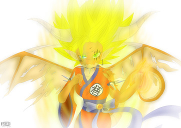 anthro aura female solo super_saiyan anonymous_artist dragon_ball mythology pawfursuniverse vtuber queensmolder smolder_(pawfurs) dragon mythological_creature mythological_scalie scalie absurd_res hi_res