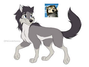 black_eyebrows black_nose blue_eyes cheek_tuft eyebrows facial_tuft feral feral_with_hair grey_hair hair looking_up male nude quadruped simple_background smile snout solo toony tuft walking white_background felixcartoons alpha_and_omega humphrey_(alpha_and_omega) canid canine canis mammal wolf 4:3 colored digital_drawing_(artwork) digital_media_(artwork) flat_colors hi_res